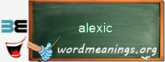 WordMeaning blackboard for alexic